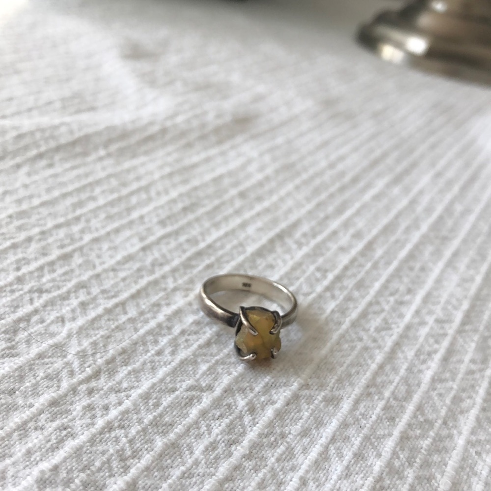 Raw opal and sterling ring!